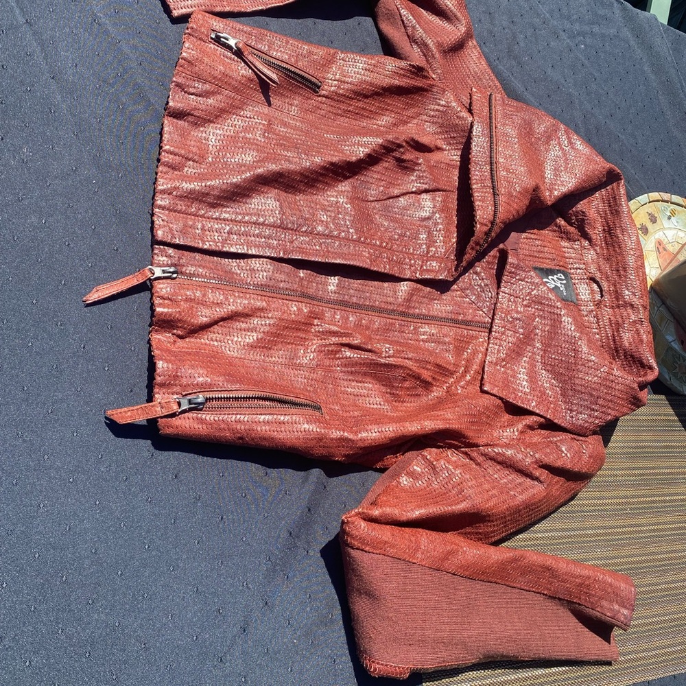 Vero Moda Brown Leather Jacket Classic Biker Style
